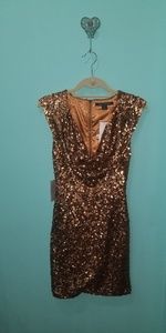 Copper sequin dress